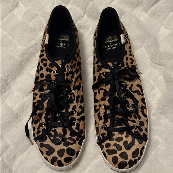 Keds X Kate Spade Shoes - Keds for Kate Spade Black and Brown Animal Print Sneakers size 10.5 new w/o box